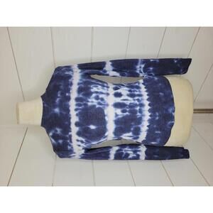 American Eagle Outfitters XS Blue & white tie dye waffle knit tee shirt